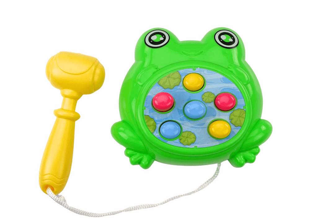 LEAN TOYS Mini igra Krt Mlatilica s kladivcem, zelena žaba 2