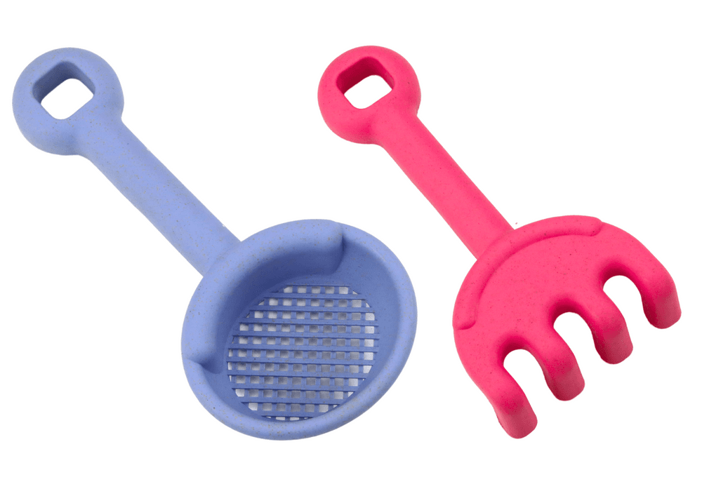 LEAN TOYS komplet igrač za pesek, pastelni (vedro, mlinček, grablje, modelčki) 3