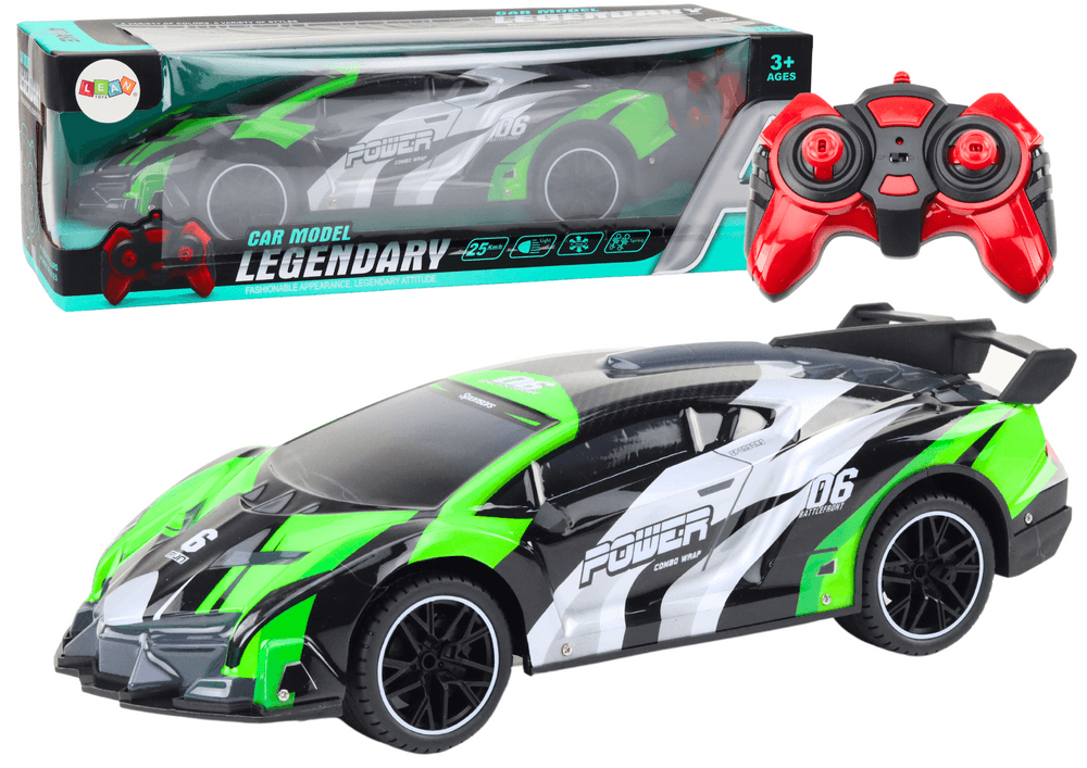 LEAN TOYS RC Avto Šport 1:10 s lučmi, zelena