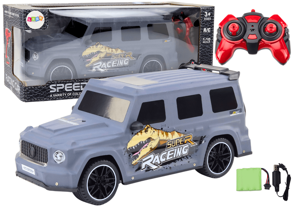LEAN TOYS RC Avto z dinozavrom 1:10, sivi