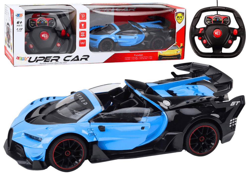 LEAN TOYS RC Športni avto 1:12 z odpiranjem vrat, modri