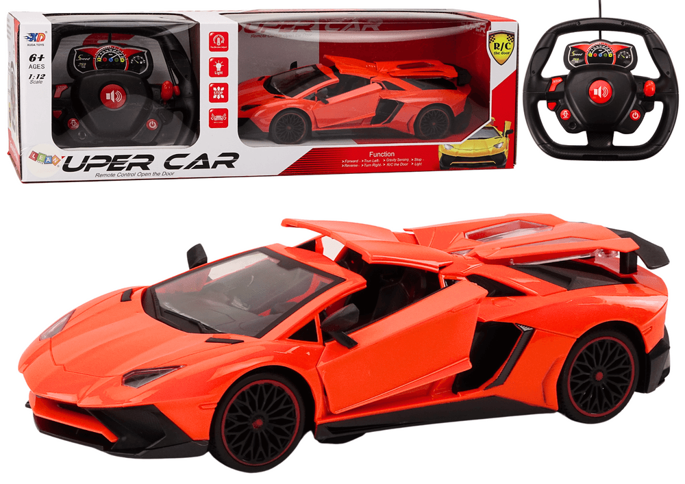 LEAN TOYS RC Športni avto 1:12 z odpiranjem vrat, oranžen