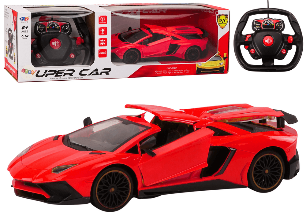 LEAN TOYS RC Športni avto 1:12 z odpiranjem vrat, rdeči