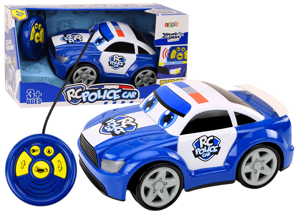 LEAN TOYS Policijsko avto Risanka RC s lučmi in zvoki