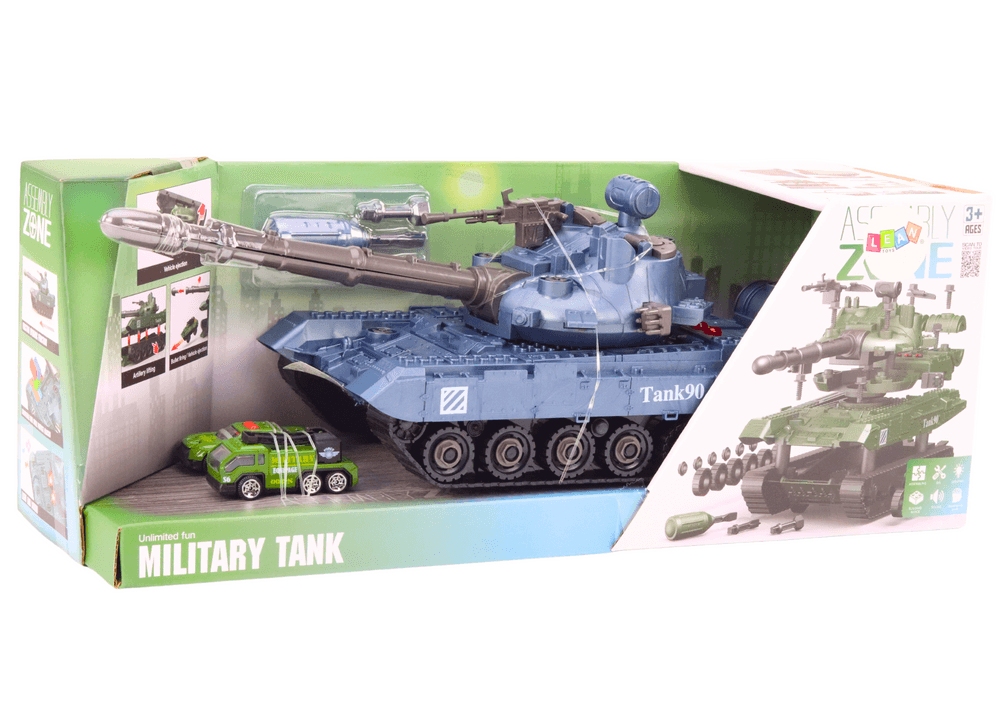 RC vojaški tank LEAN TOYS, temno zelen, zvoki, luči, DIY 5