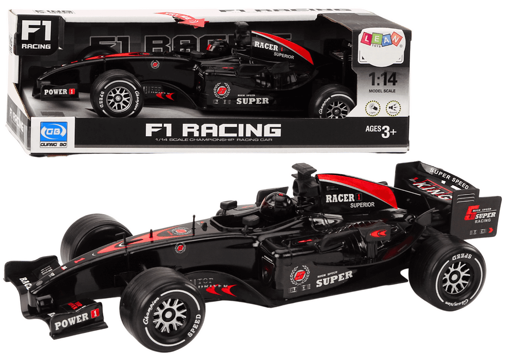 RC F1 športni avto LEAN TOYS 1:14, črn, z napajanjem, zvoki