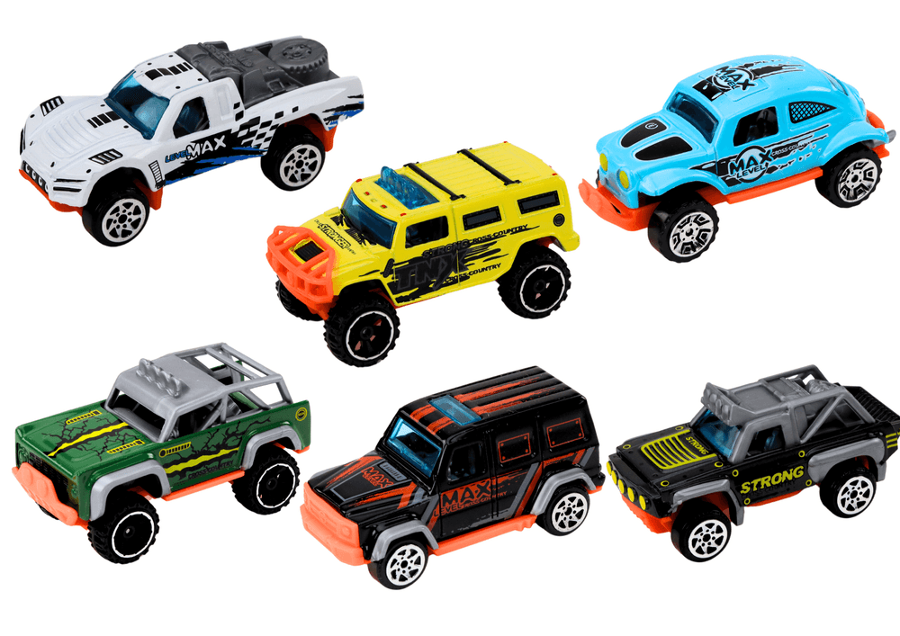 LEAN TOYS Set 6 kovinskih terenskih vozil 1:64 2