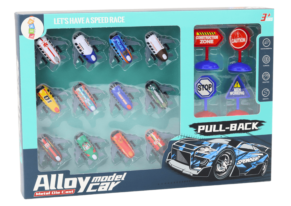 LEAN TOYS Set 12 letal z napajanjem 5 cm + znaki 4