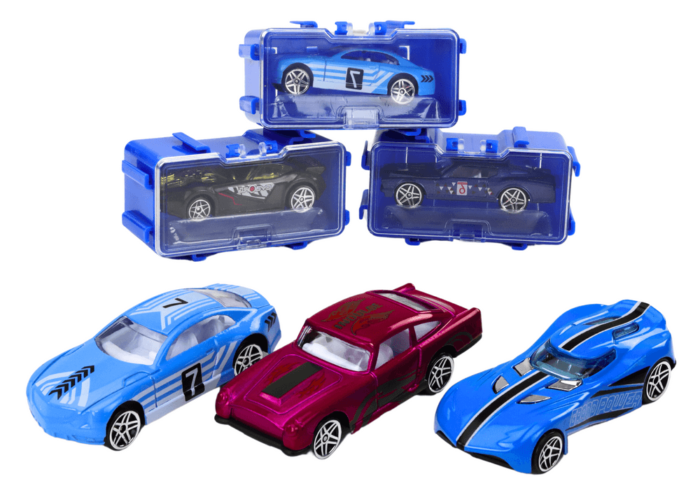 LEAN TOYS Set 16 kovinskih avtomobilov v kovčku 2