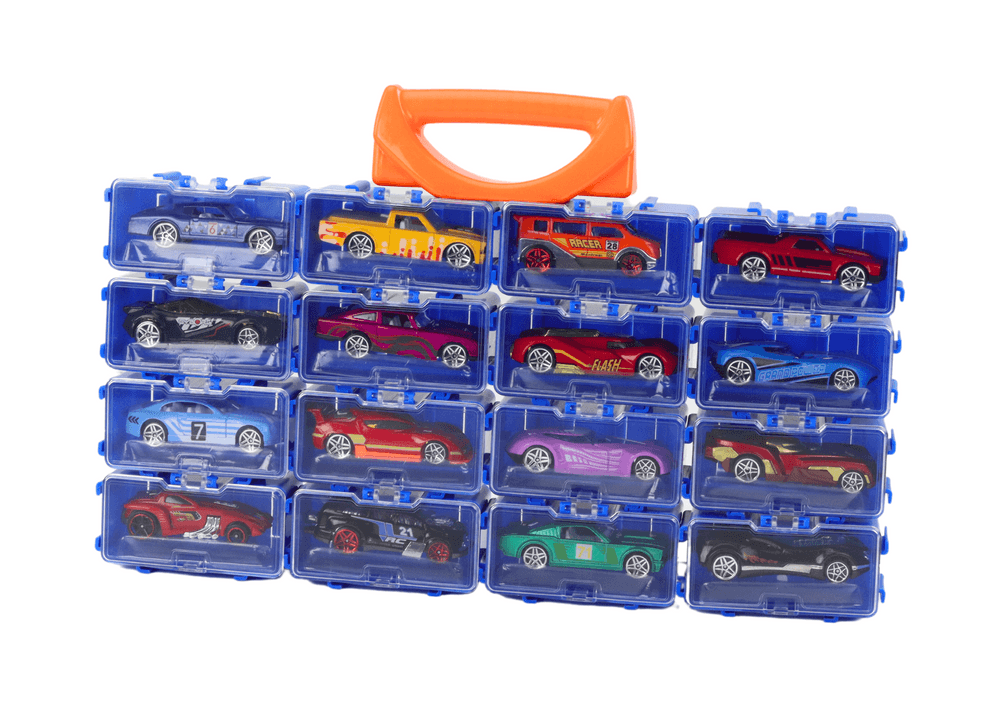 LEAN TOYS Set 16 kovinskih avtomobilov v kovčku 3