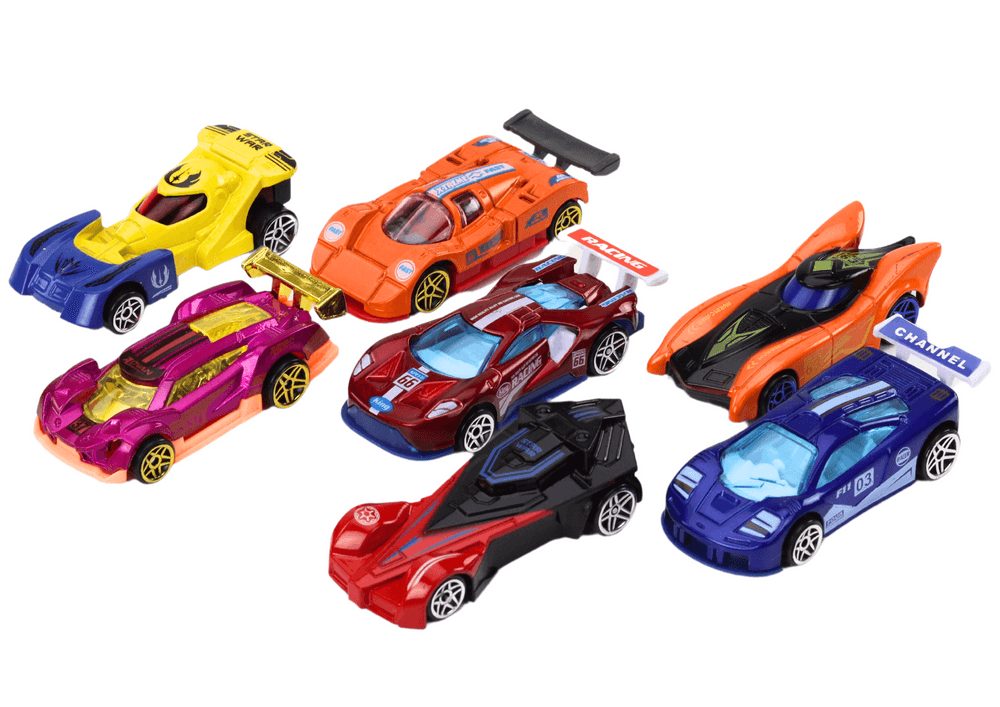 LEAN TOYS Set športnih avtomobilčkov v kovčku, 50 delov 2