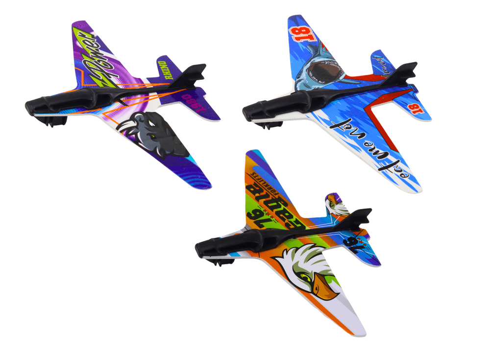 Pištola izstreljevalka letal LEAN TOYS, 3 letala, 3 tarče 2