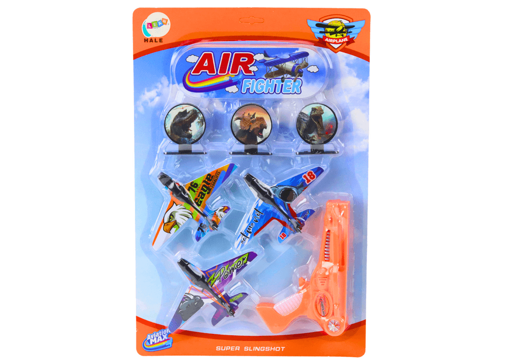 Pištola izstreljevalka letal LEAN TOYS, 3 letala, 3 tarče 4