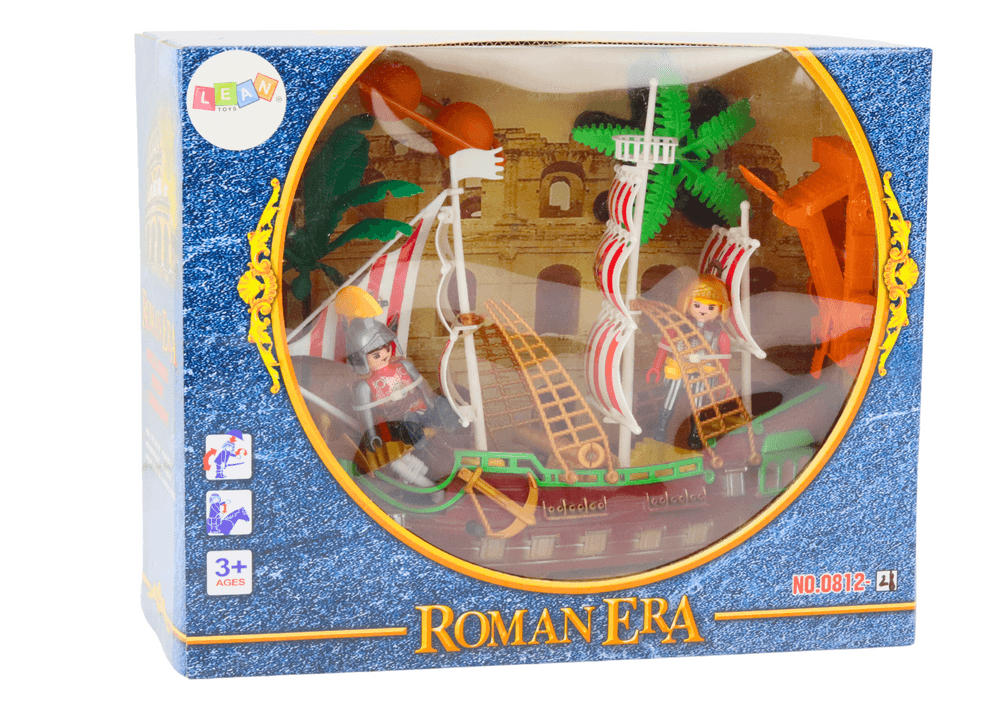 Rimski brod LEAN TOYS, svetla, zvoki, katapulta, palme 5