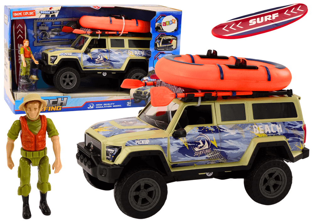 Terensko vozilo surferja LEAN TOYS s čolnom in desko
