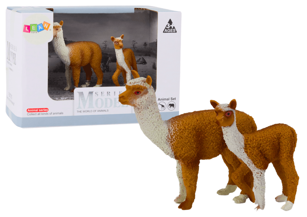 Figurica odrasle lame LEAN TOYS (8 cm) z mladičem (6 cm)