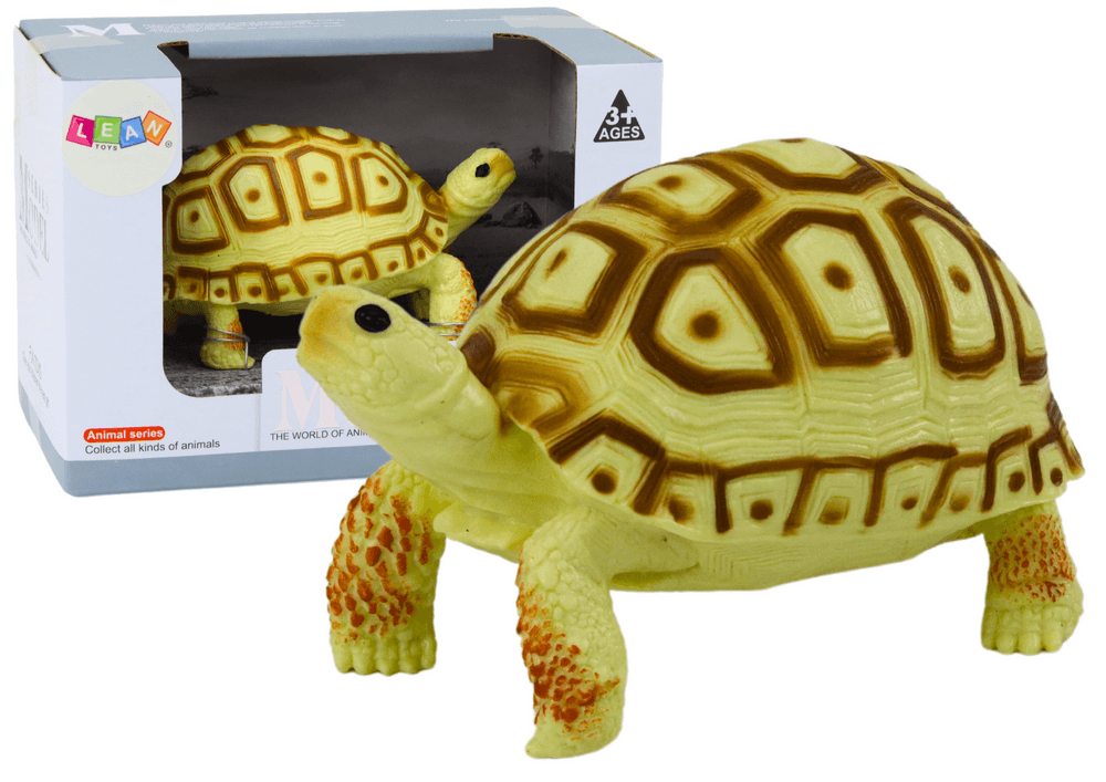 Figurica želva LEAN TOYS, svetlo rumena-rjawa