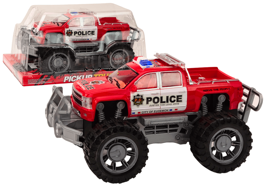 Policijski terenski pickup, rdeč