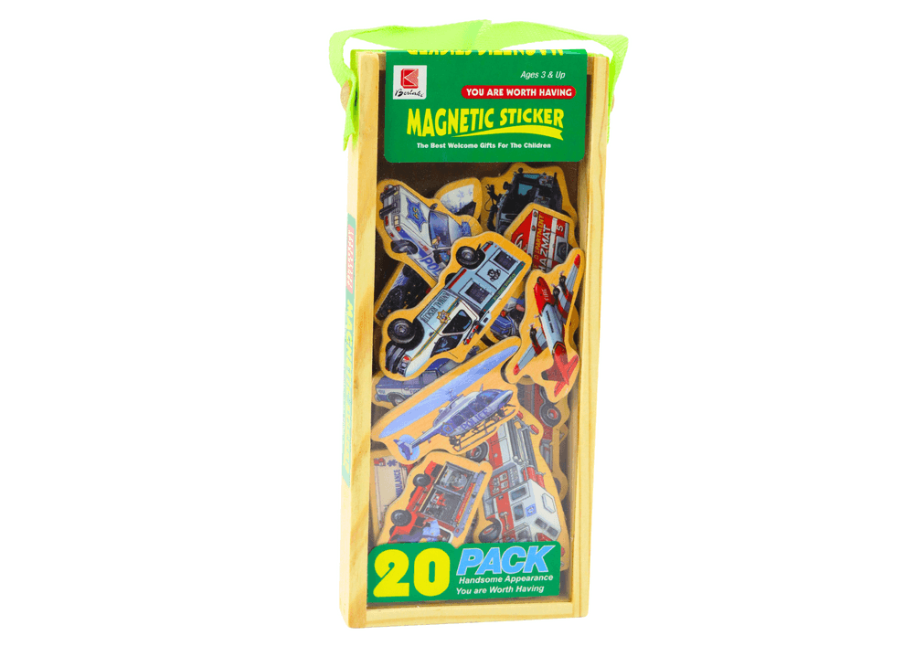 Leseni magneti LEAN TOYS, vozila, ladje, letala, 20 kosov 4