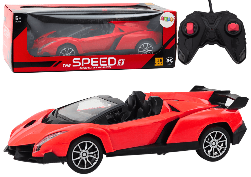 Športni avtomobil LEAN TOYS na daljinsko vodenje RC 1:16, rdeč