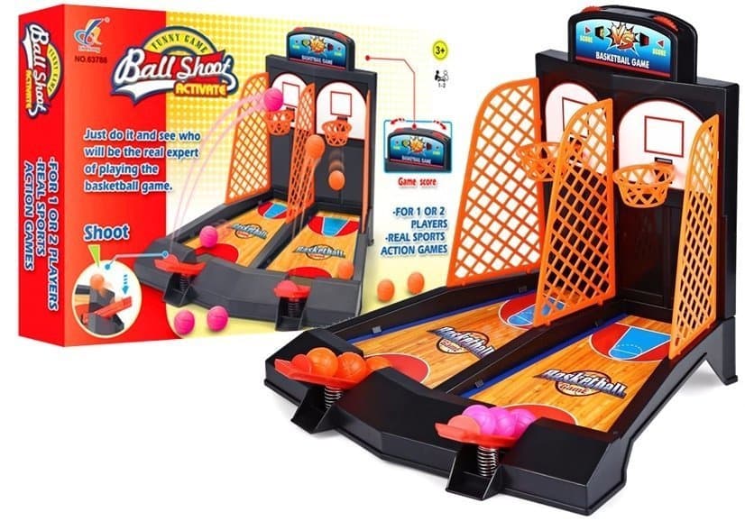 Mini košarkarska igra spretnosti LEAN TOYS, črna