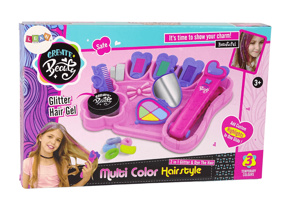 Kreda za lase LEAN TOYS, komplet za barvanje, s peglalcem 4