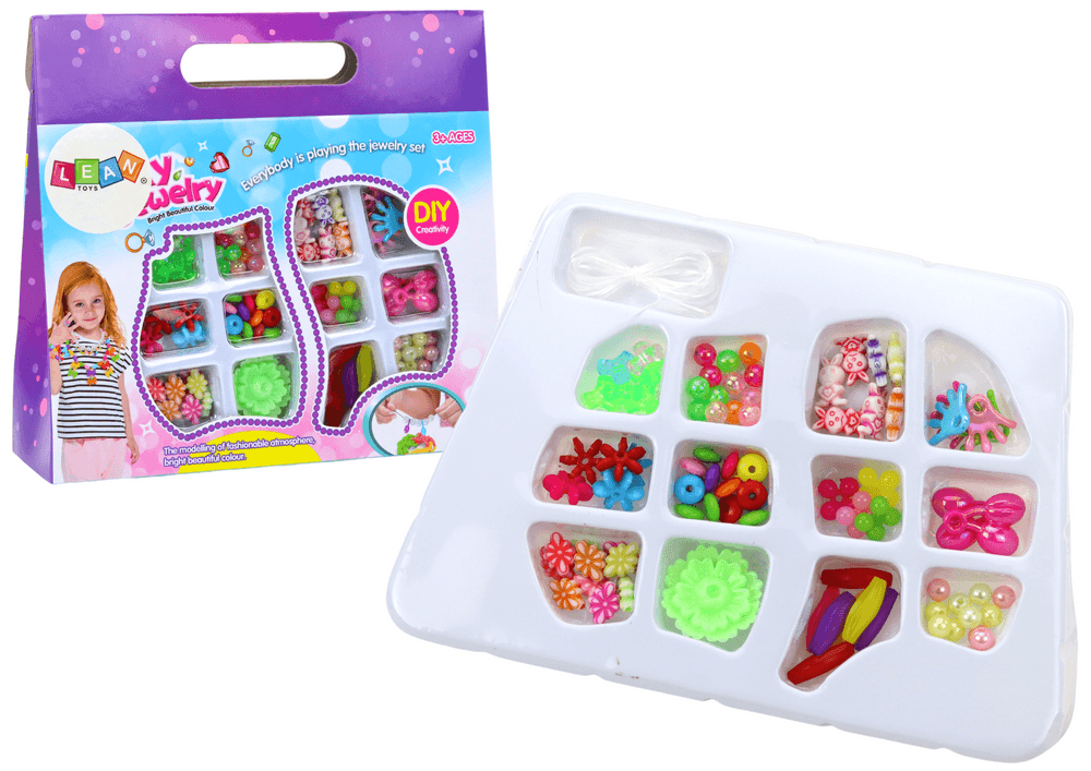 Ustvarjalni set LEAN TOYS: Kroglice za izdelavo nakita, pisane