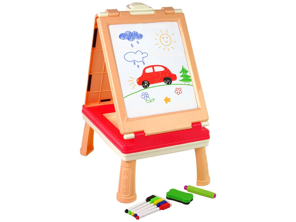 Večnamenska tablica 3v1 LEAN TOYS, dvostranska, roza 5