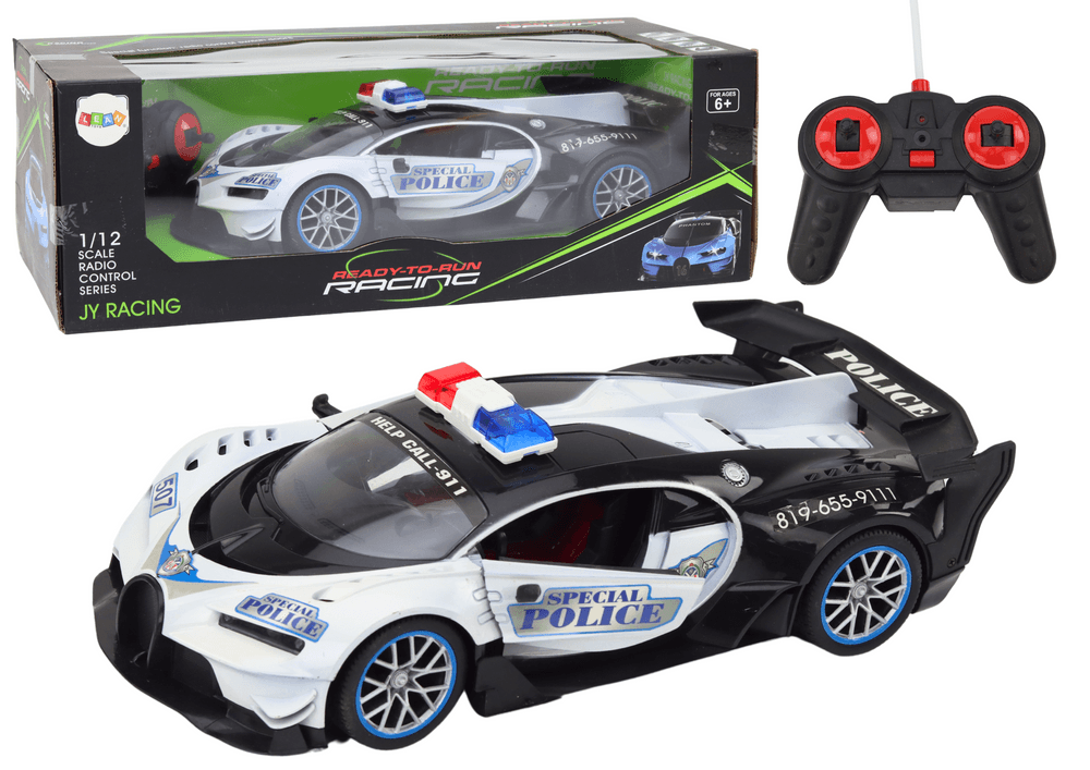 LEAN TOYS Policijsko RC daljinsko vodljivo vozilo 1:12, belo