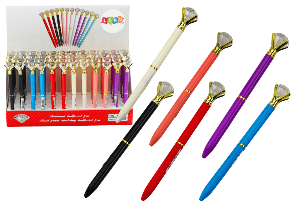 LEAN TOYS Pisalo z diamantom, modri vložek 0,7mm, mix