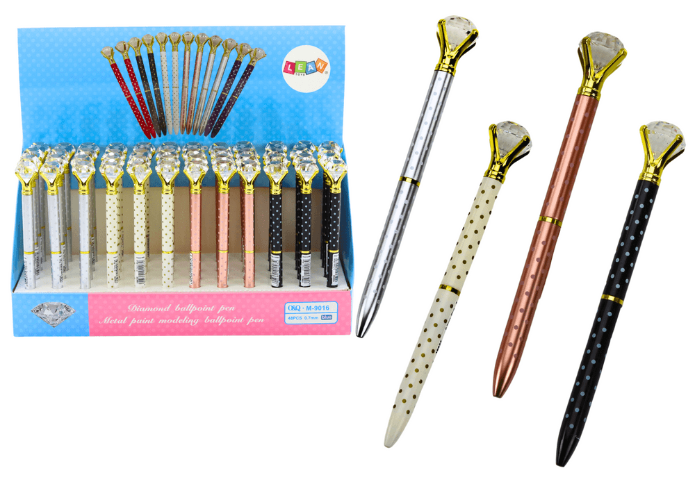 LEAN TOYS Pisalo z diamantom v pikah, modri vložek 0,7mm, mix