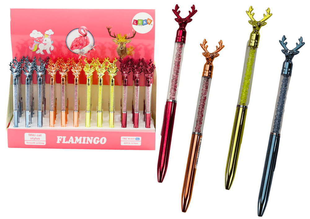 LEAN TOYS Pisalo z jelenom, diamanti, modri/črni vložek 0,7mm, mix