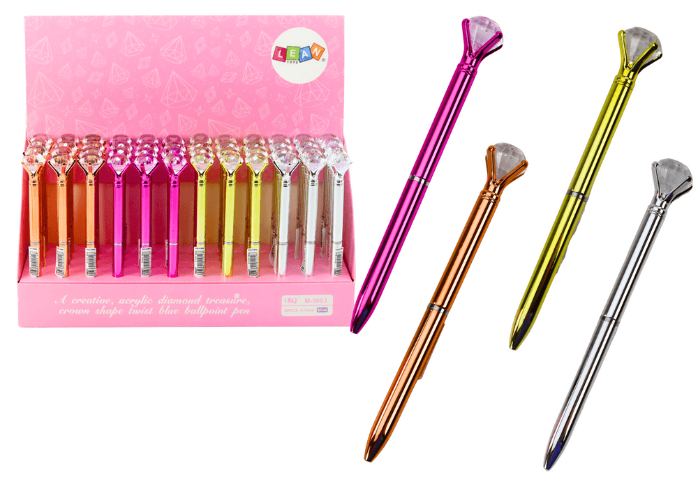 LEAN TOYS Pisalo z diamantom v sijaju, modri vložek 0,7mm, mix