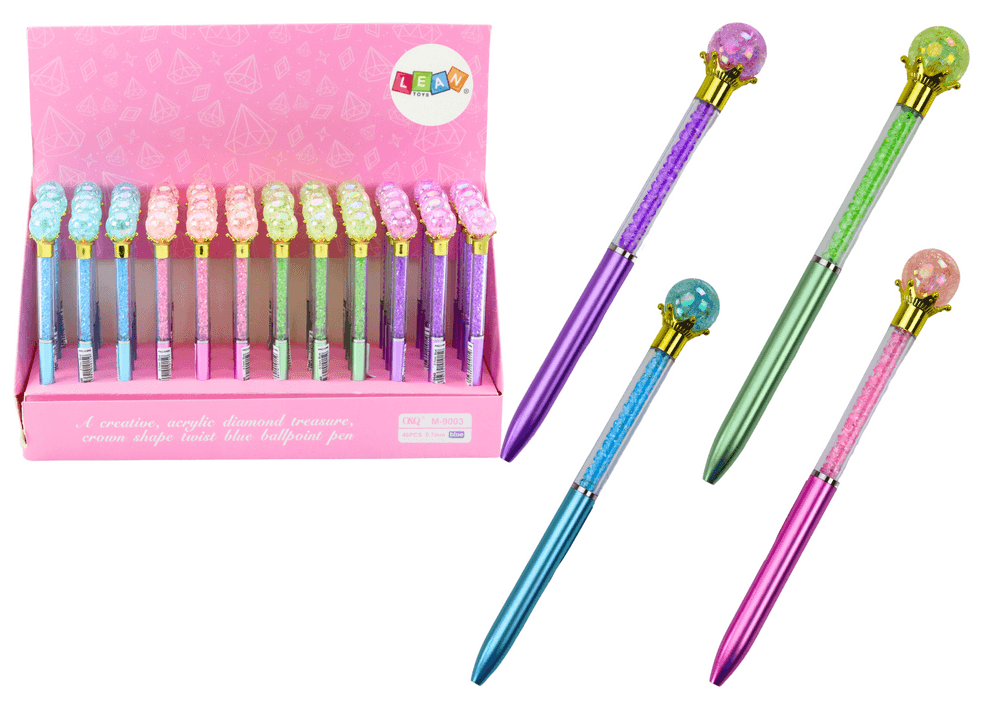 LEAN TOYS Pisalo z diamantno kroglo, modri vložek 0,7mm, mix