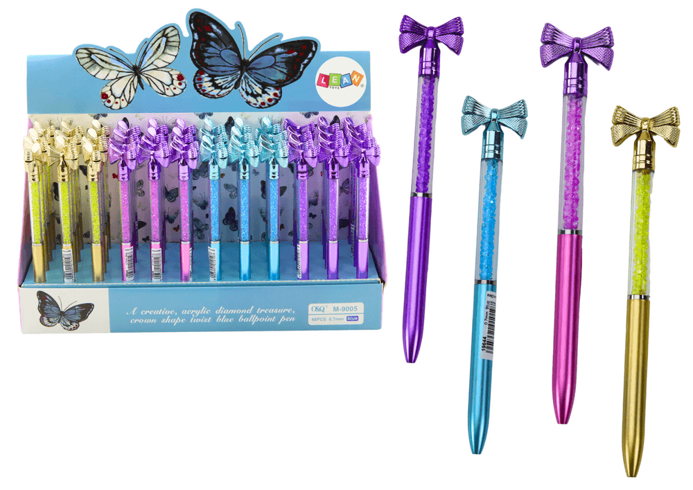LEAN TOYS Pisalo s pentljo, diamanti, modri vložek 0,7mm, mix