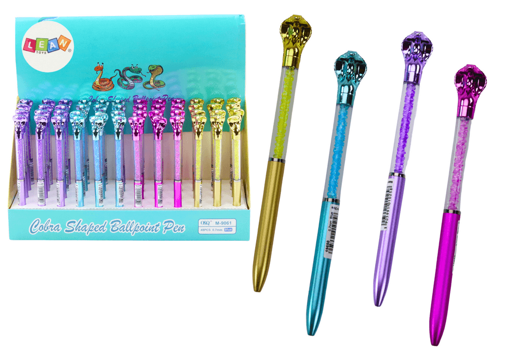 Długopis LEAN TOYS Z Kobrą Diamenciki, Modri Vložek 0.7mm