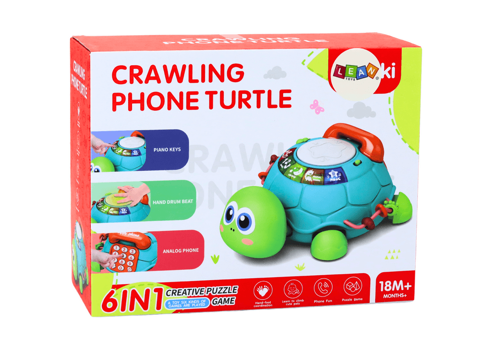 Interaktywny LEAN TOYS Żółw Edukacyjny Telefon 6w1 4