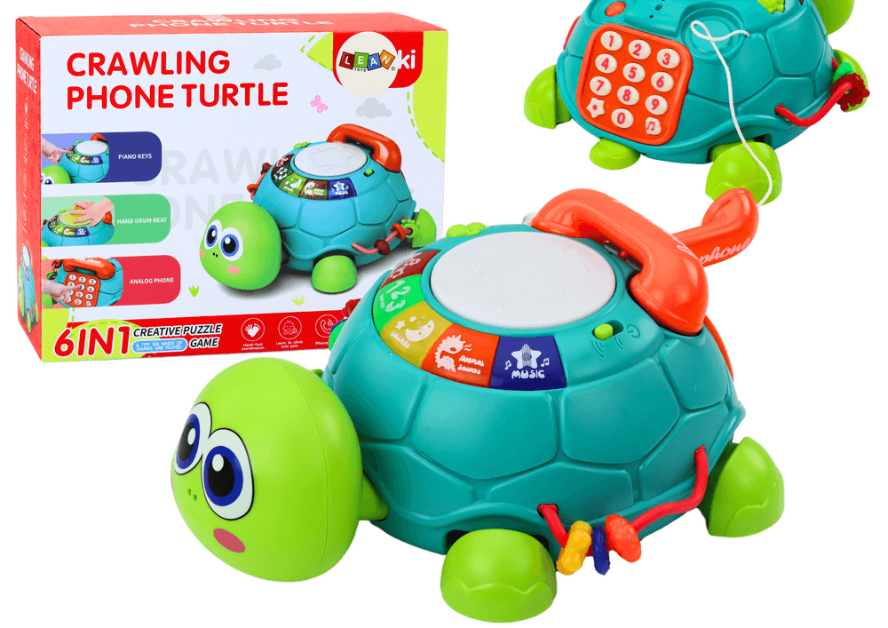 Interaktywny LEAN TOYS Żółw Edukacyjny Telefon 6w1