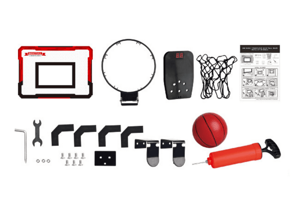 LEAN TOYS koš za košarko za otroke s tablo, števcem in žogo 3