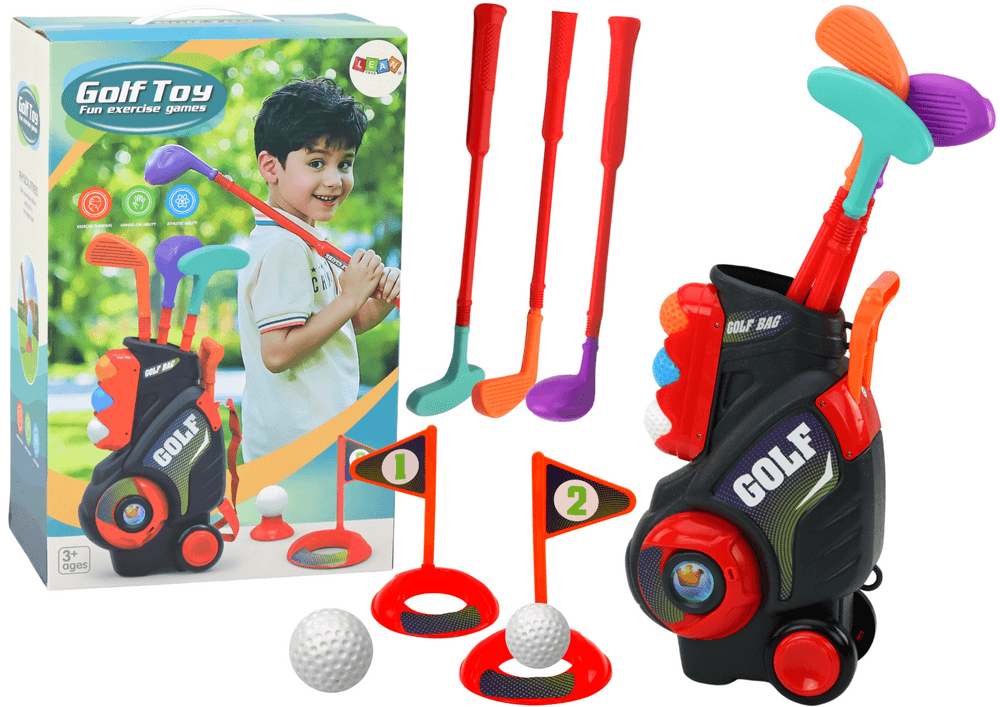 Mini Golf Set za Otroke z Vozičkom na Kolesih