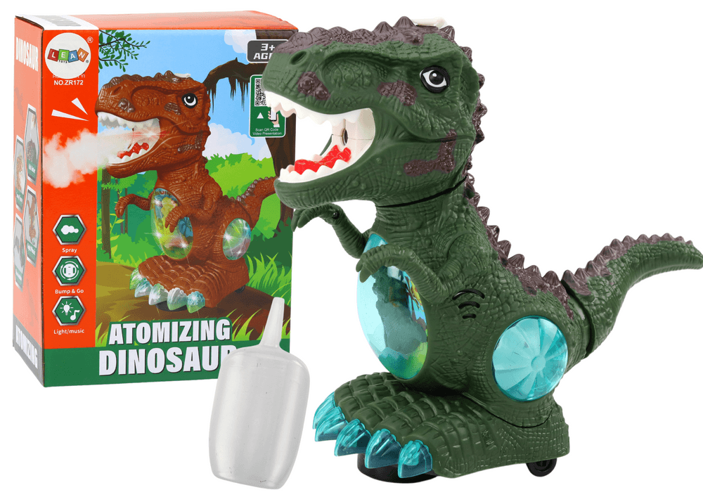 Plesoči Dinozaver z LED Lučkami, Zvoki in Senzorjem za Ovire (Zeleni)