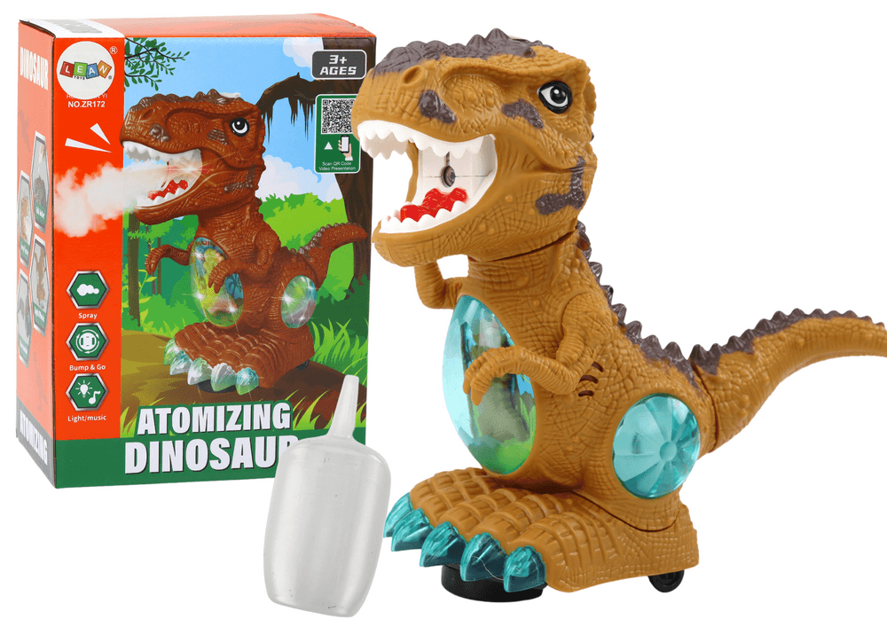 Plesoči Dinozaver z LED Lučkami, Zvoki in Senzorjem za Ovire (Rumeni)