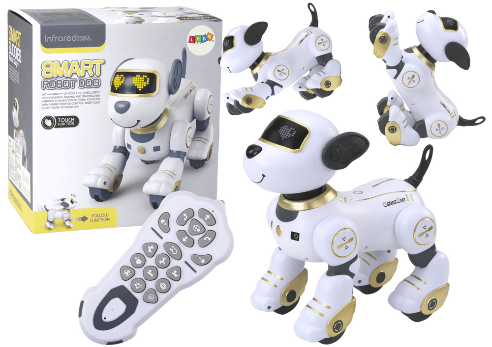 Interaktivni robot pes LEAN TOYS, daljinsko voden, pleše, zlat