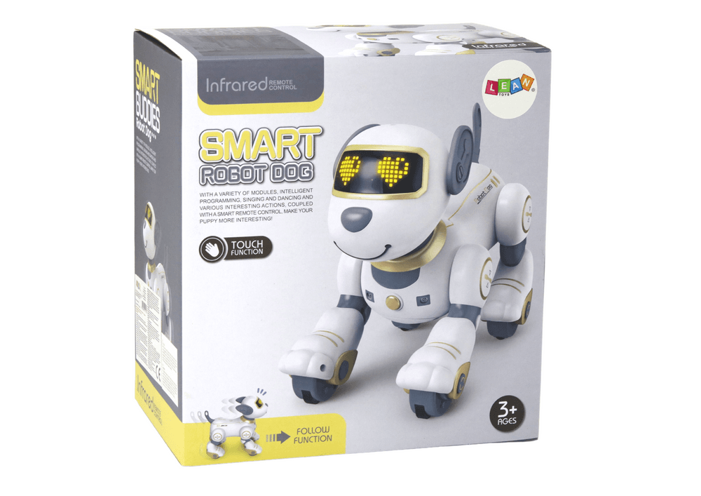 Interaktivni robot pes LEAN TOYS, daljinsko voden, pleše, zlat 4