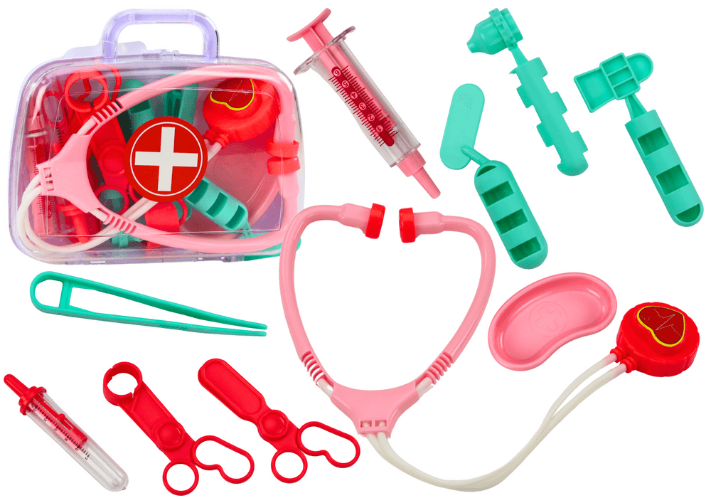 Otroška lekarniška torbica LEAN TOYS z medicinskimi pripomočki, roza