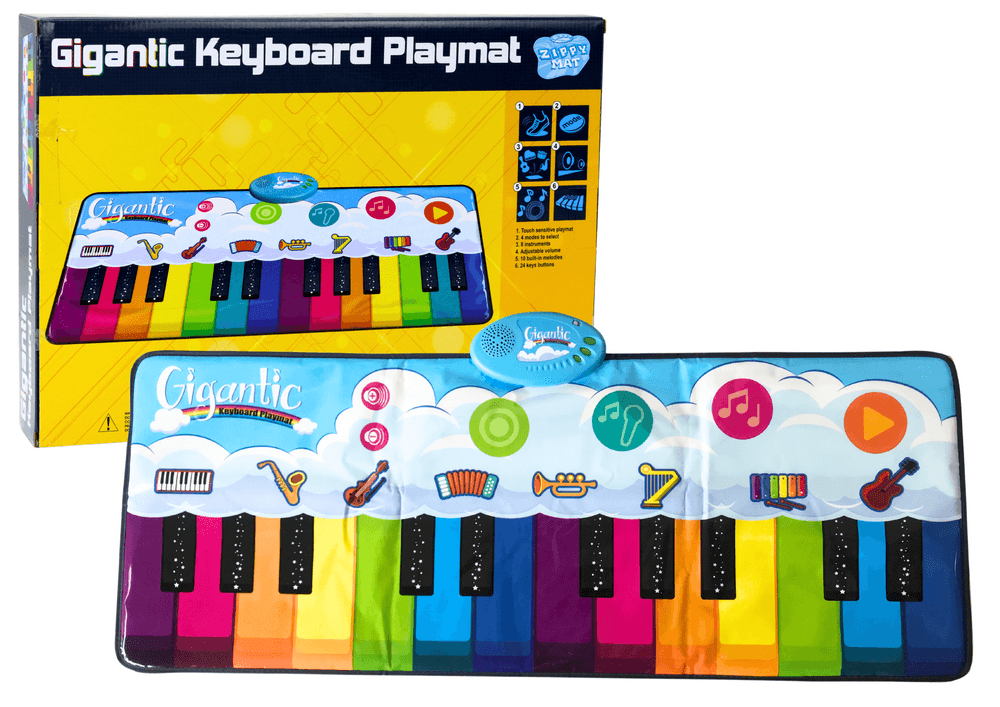 Plesna podloga za učenje LEAN TOYS - Mavrično klavirsko podnožje z instrumenti, 10 melodij
