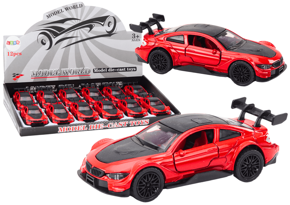 Športni avtomobil LEAN TOYS 1:32, rdeč, s trenjem, kovinski