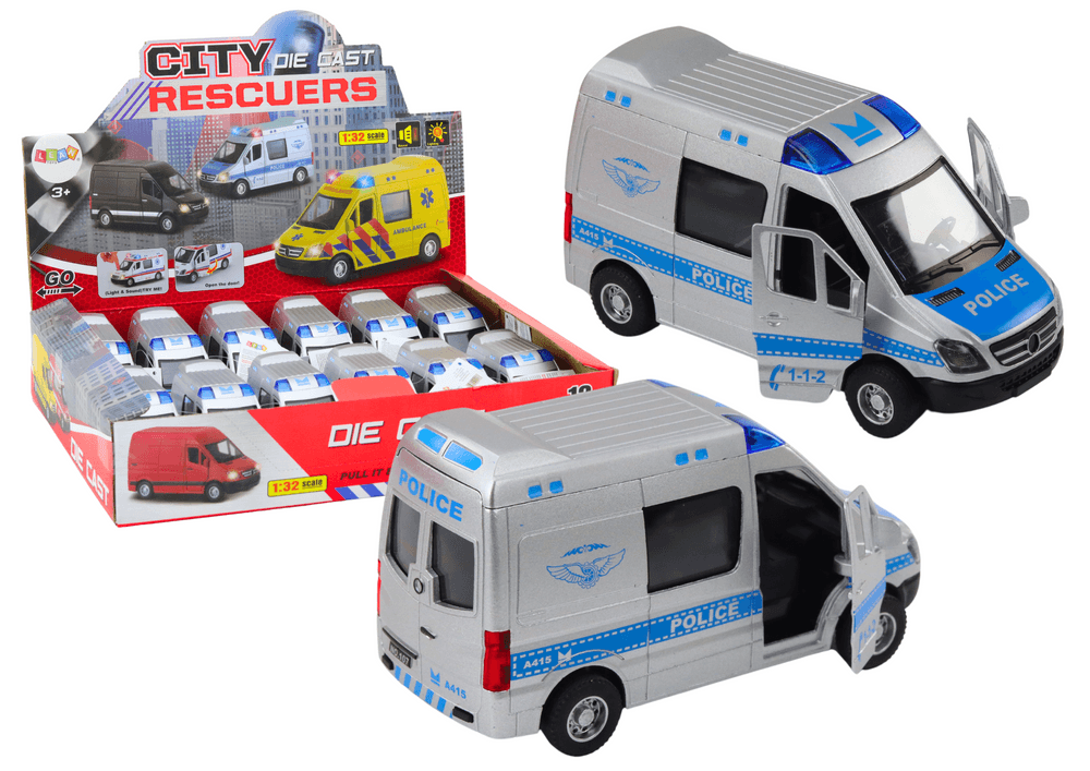 Policijsko vozilo LEAN TOYS 1:32, odpiralna vrata, luči, zvoki
