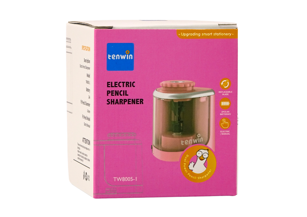 Električni šilček LEAN, roza, za barvice in svinčnike 6-8 mm 4