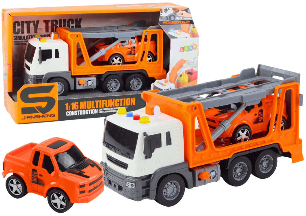 LEAN TOYS Multifunkcijska vlečna kamion, luči in zvoki, 1:16